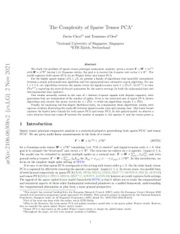 The Complexity of Sparse Tensor PCA