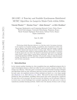 DG-LMC: A Turn-key and Scalable Synchronous Distributed MCMC Algorithm
  via Langevin Monte Carlo within Gibbs