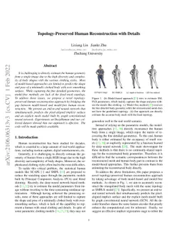 Topology-Preserved Human Reconstruction with Details