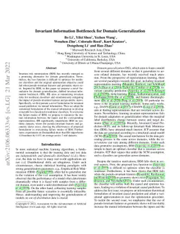 Invariant Information Bottleneck for Domain Generalization