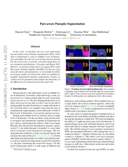 Part-aware Panoptic Segmentation