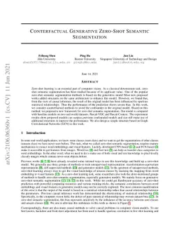Conterfactual Generative Zero-Shot Semantic Segmentation