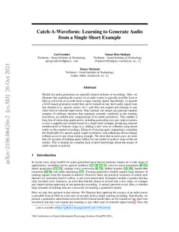 Catch-A-Waveform: Learning to Generate Audio from a Single Short Example