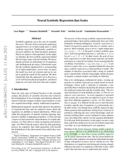 Neural Symbolic Regression that Scales
