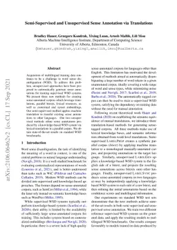 Semi-Supervised and Unsupervised Sense Annotation via Translations