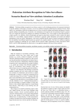 Pedestrian Attribute Recognition in Video Surveillance Scenarios Based
  on View-attribute Attention Localization