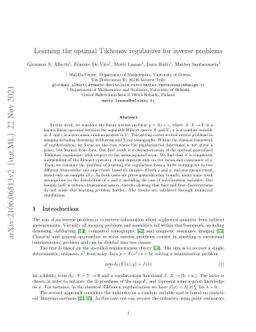 Learning the optimal Tikhonov regularizer for inverse problems