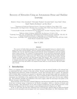 Recovery of Meteorites Using an Autonomous Drone and Machine Learning