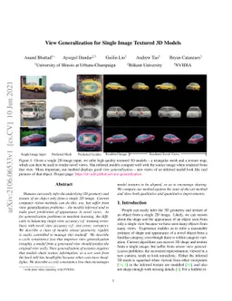 View Generalization for Single Image Textured 3D Models