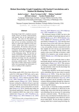 Robust Knowledge Graph Completion with Stacked Convolutions and a
  Student Re-Ranking Network