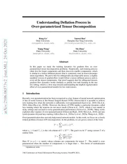 Understanding Deflation Process in Over-parametrized Tensor
  Decomposition