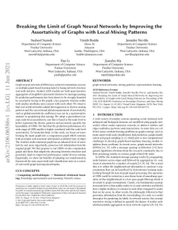Breaking the Limit of Graph Neural Networks by Improving the
  Assortativity of Graphs with Local Mixing Patterns