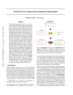 Break-It-Fix-It: Unsupervised Learning for Program Repair