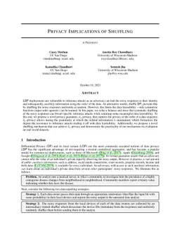 A Shuffling Framework for Local Differential Privacy