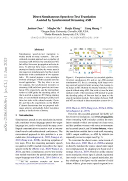 Direct Simultaneous Speech-to-Text Translation Assisted by Synchronized
  Streaming ASR