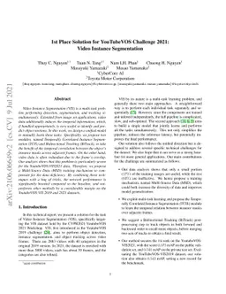 1st Place Solution for YouTubeVOS Challenge 2021:Video Instance
  Segmentation