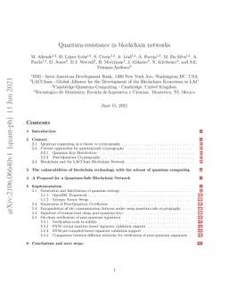 Quantum-resistance in blockchain networks