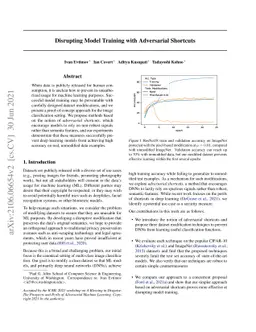 Disrupting Model Training with Adversarial Shortcuts