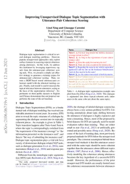 Improving Unsupervised Dialogue Topic Segmentation with Utterance-Pair
  Coherence Scoring
