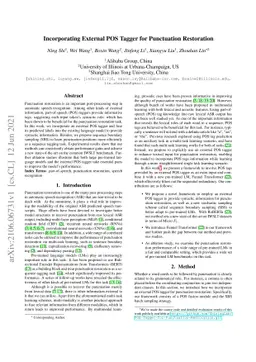 Incorporating External POS Tagger for Punctuation Restoration