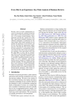 Every Bite Is an Experience: Key Point Analysis of Business Reviews