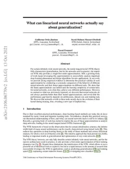What can linearized neural networks actually say about generalization?