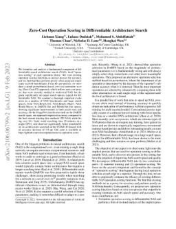 Zero-Cost Operation Scoring in Differentiable Architecture Search