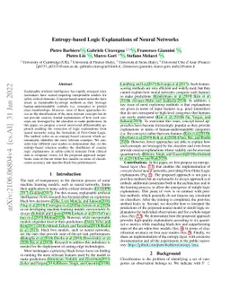 Entropy-based Logic Explanations of Neural Networks