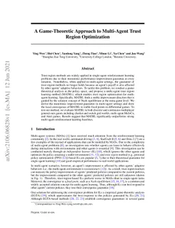 A Game-Theoretic Approach to Multi-Agent Trust Region Optimization