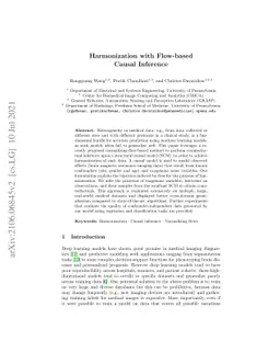 Harmonization with Flow-based Causal Inference