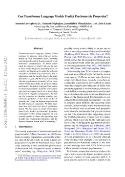 Can Transformer Language Models Predict Psychometric Properties?