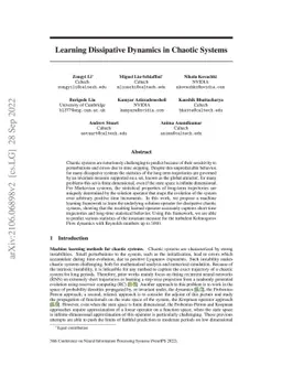 Learning Dissipative Dynamics in Chaotic Systems