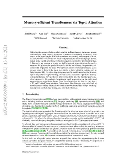 Memory-efficient Transformers via Top-$k$ Attention