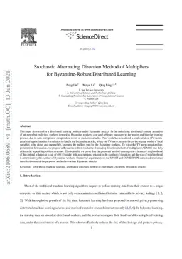Stochastic Alternating Direction Method of Multipliers for
  Byzantine-Robust Distributed Learning