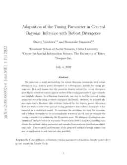 Adaptation of the Tuning Parameter in General Bayesian Inference with
  Robust Divergence