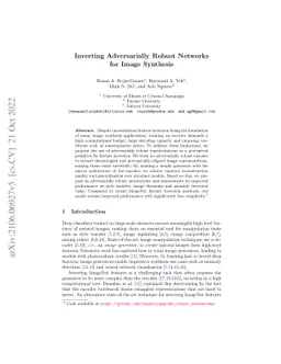 Inverting Adversarially Robust Networks for Image Synthesis
