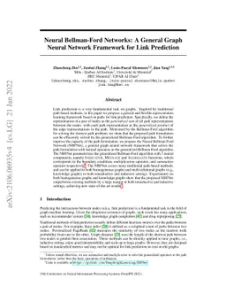 Neural Bellman-Ford Networks: A General Graph Neural Network Framework
  for Link Prediction