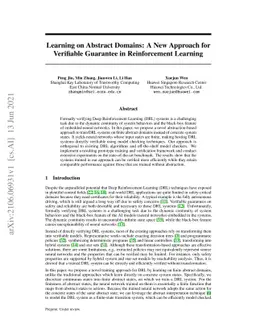 Learning on Abstract Domains: A New Approach for Verifiable Guarantee in
  Reinforcement Learning