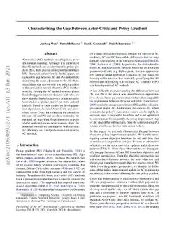 Characterizing the Gap Between Actor-Critic and Policy Gradient