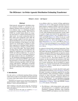 The DEformer: An Order-Agnostic Distribution Estimating Transformer