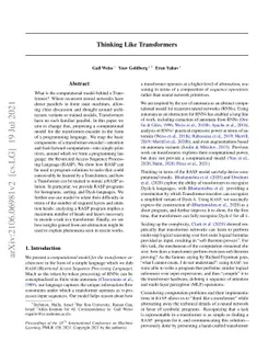 Thinking Like Transformers