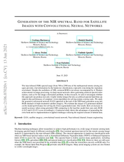 Generation of the NIR spectral Band for Satellite Images with
  Convolutional Neural Networks