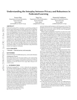 Understanding the Interplay between Privacy and Robustness in Federated
  Learning