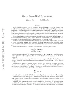 Convex Sparse Blind Deconvolution