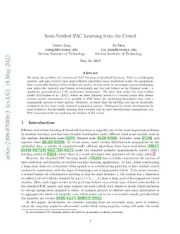 Semi-verified PAC Learning from the Crowd