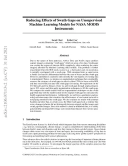 Reducing Effects of Swath Gaps on Unsupervised Machine Learning Models
  for NASA MODIS Instruments