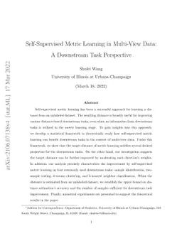 Self-Supervised Metric Learning in Multi-View Data: A Downstream Task
  Perspective
