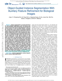 Object-Guided Instance Segmentation With Auxiliary Feature Refinement
  for Biological Images