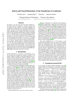 End-to-end Neural Diarization: From Transformer to Conformer