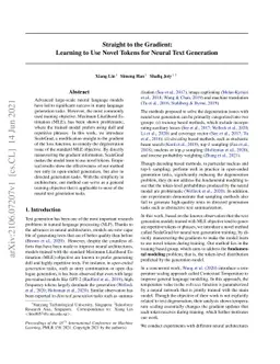 Straight to the Gradient: Learning to Use Novel Tokens for Neural Text
  Generation